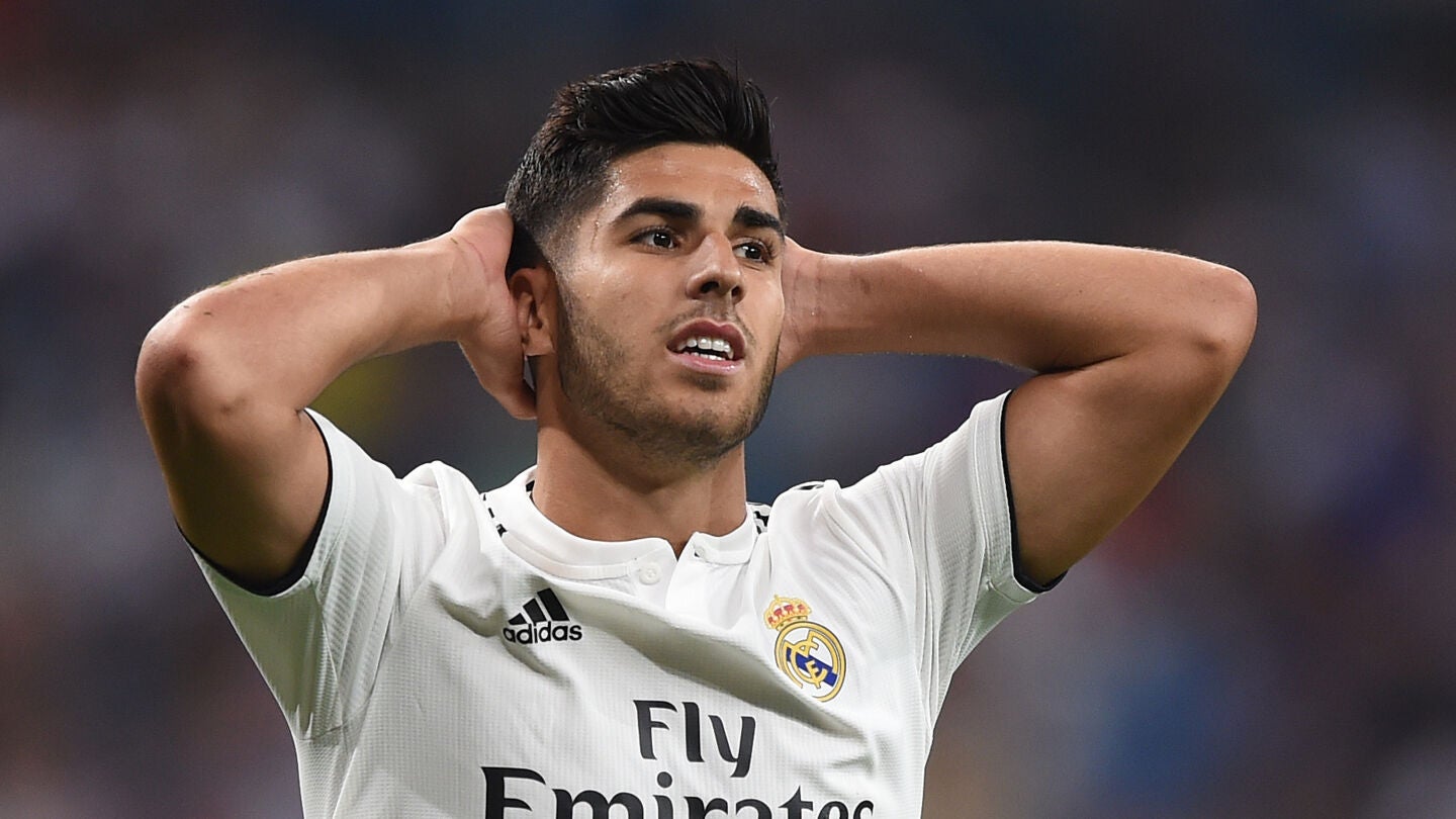 Marco Asensio durante un partido con el Real Madrid