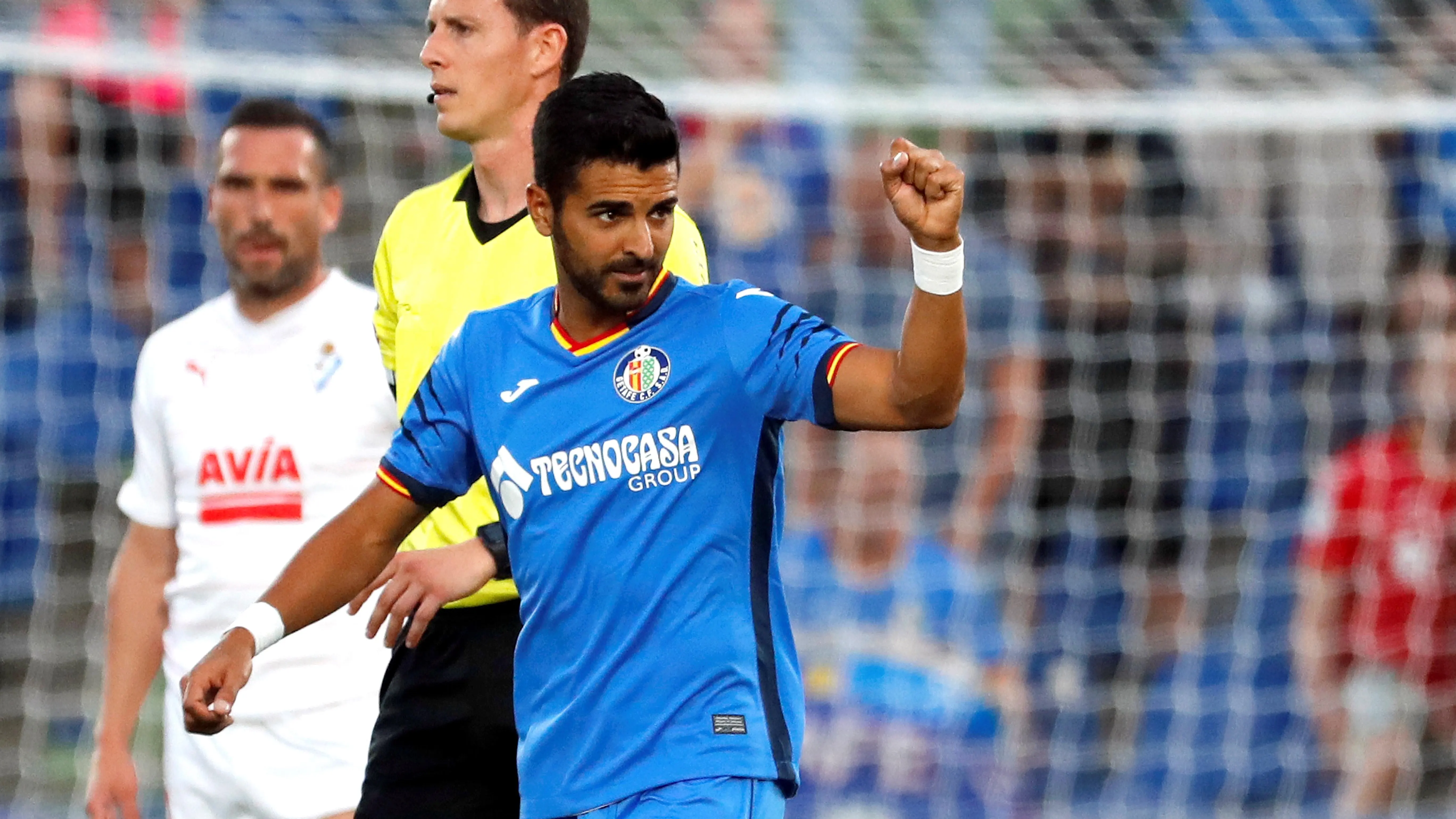 Ángel Rodríguez celebra su gol contra el Eibar