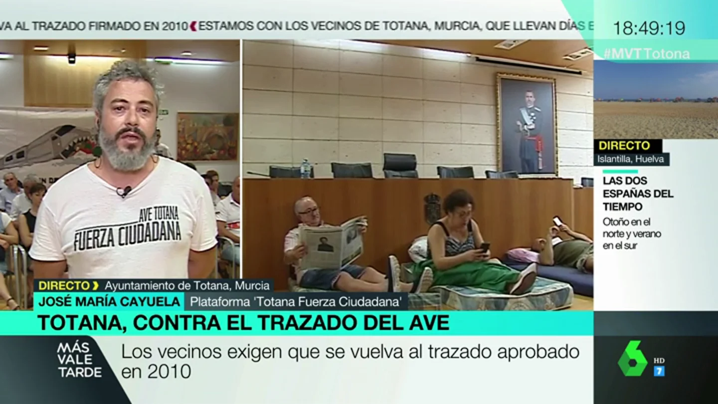 José María Payuela, sobre el trayecto del AVE a Murcia: "Nos veremos abocados a ver cómo derrumban nuestras casas" José María Payuela, sobre el trayecto del AVE a Murcia: "Nos veremos abocados a ver cómo derrumban nuestras casas"