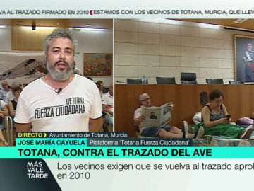 José María Payuela, sobre el trayecto del AVE a Murcia: "Nos veremos abocados a ver cómo derrumban nuestras casas" José María Payuela, sobre el trayecto del AVE a Murcia: "Nos veremos abocados a ver cómo derrumban nuestras casas"