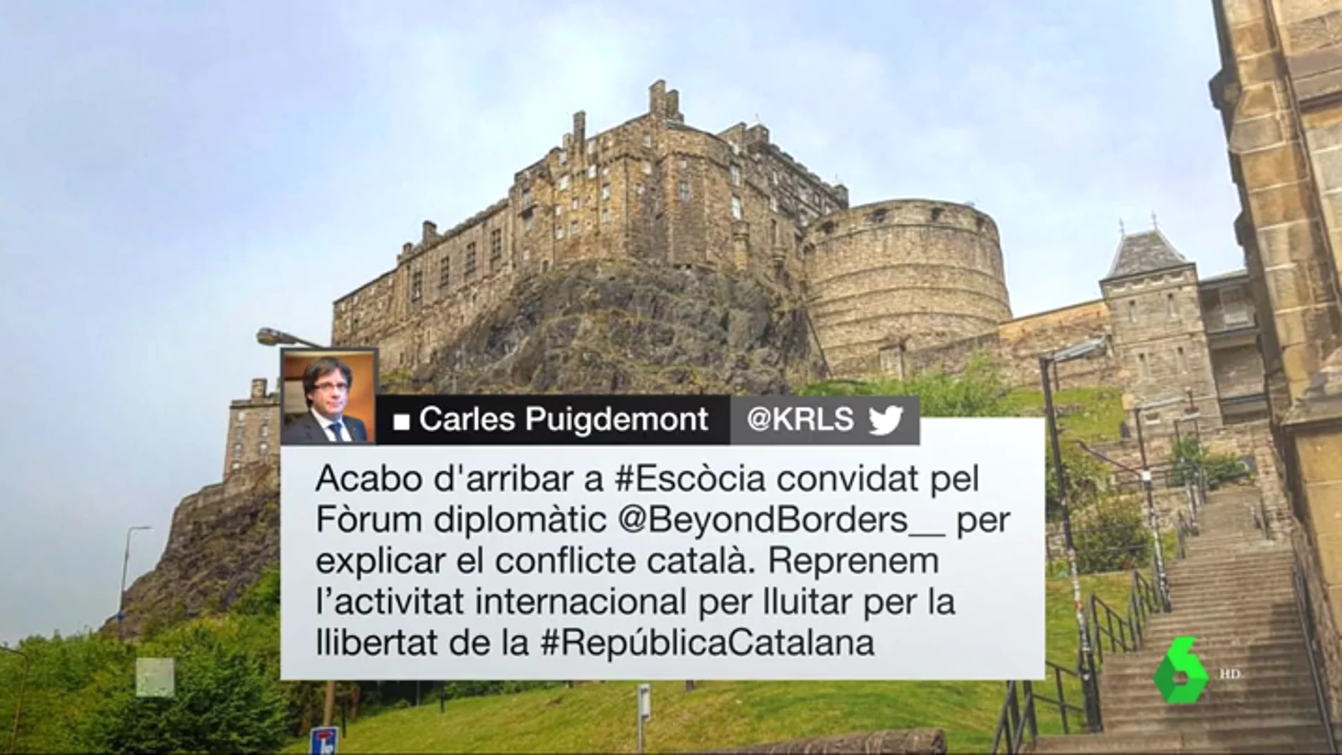 Puigdemont, en Edimburgo para participar en una conferencia sobre Cataluña