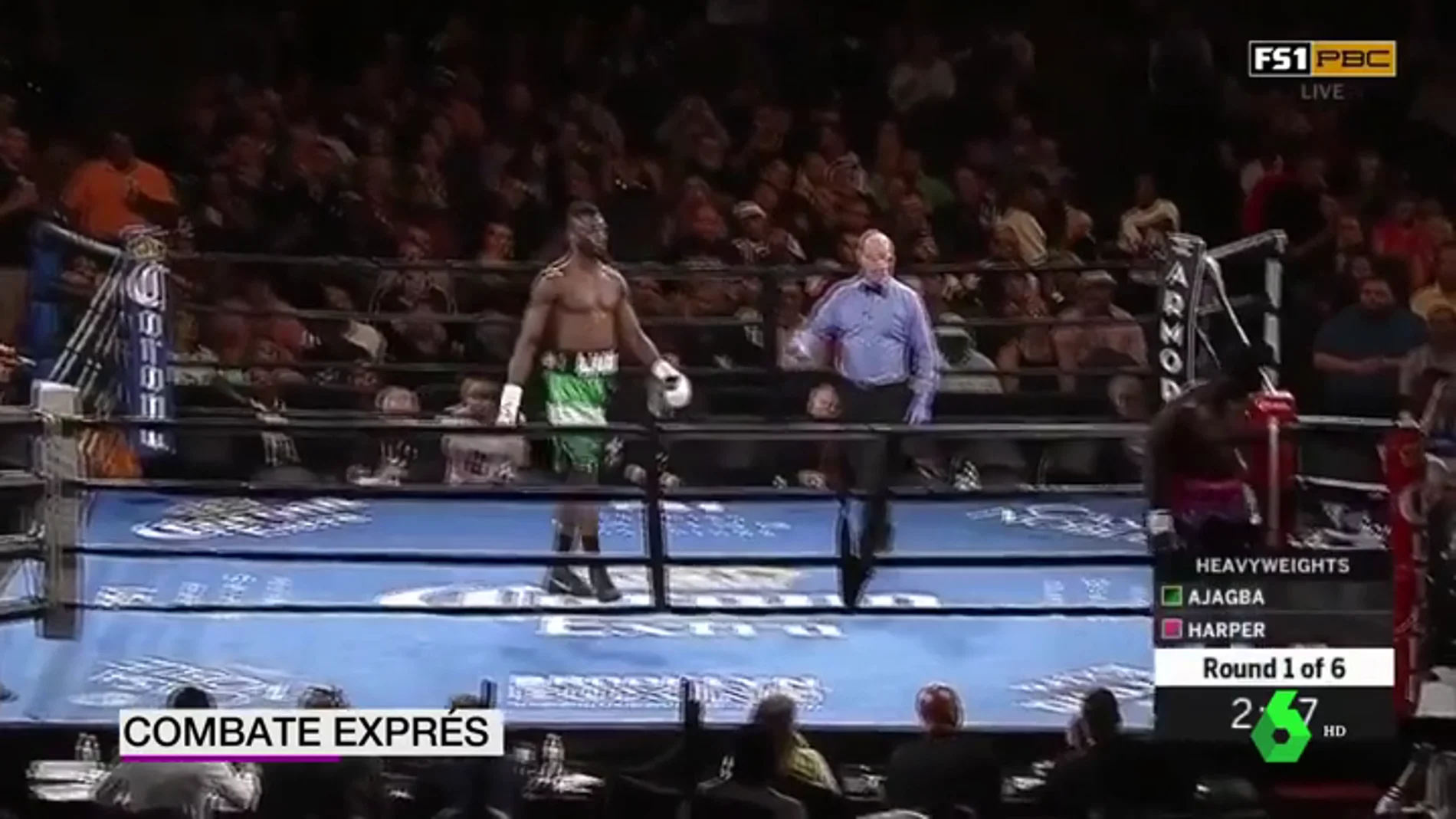 El boxeador Curtis Harper abandona un combate en el primer segundo y se baja del ring