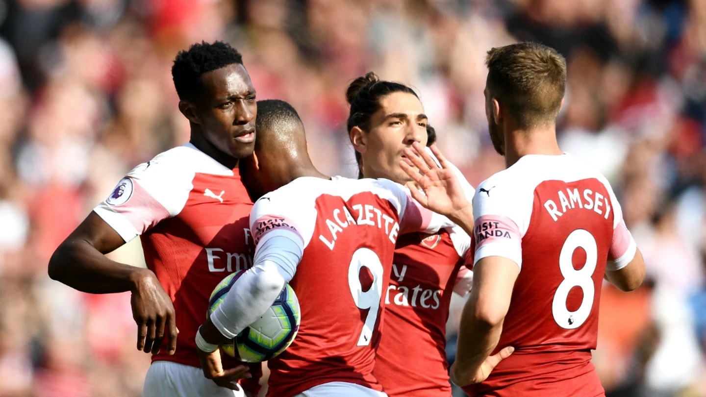 El Arsenal celebra un gol El Arsenal celebra un gol