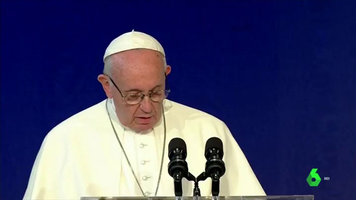 El papa Francisco durante su visita a Berl&iacute;n