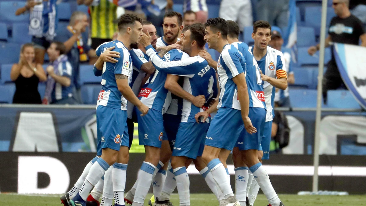 El Espanyol celebra un gol