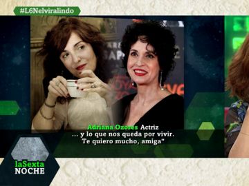 La sorpresa de la actriz Adriana Ozores a Elvira Lindo La sorpresa de la actriz Adriana Ozores a Elvira Lindo
