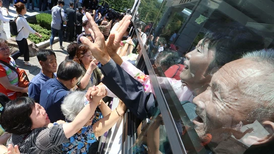 Los participantes, en su mayoría septuagenarios y octogenarios, retornaron al Sur tras ver a sus parientes del Norte  Los participantes, en su mayoría septuagenarios y octogenarios, retornaron al Sur tras ver a sus parientes del Norte