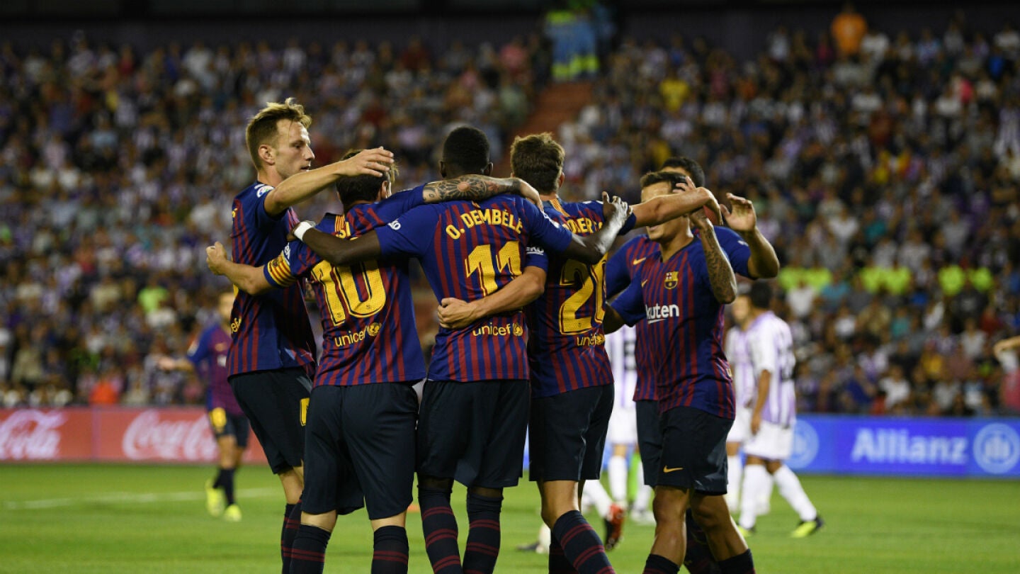 El Barcelona celebra un gol
