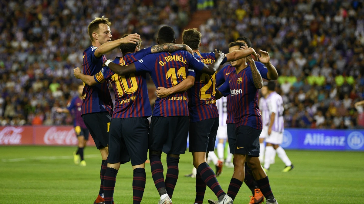 El Barcelona celebra un gol