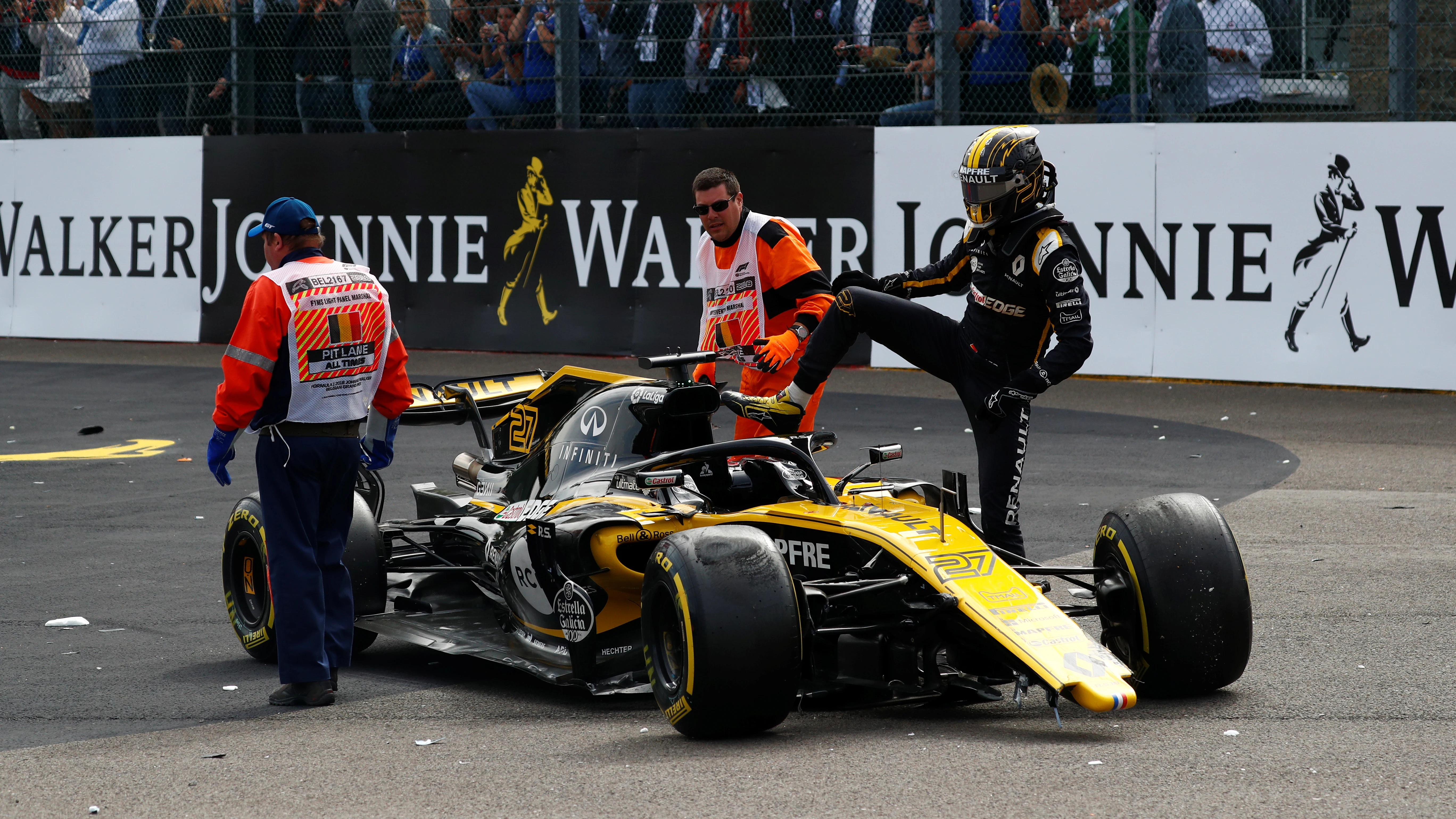 Nico Hulkenberg, tras el accidente en el GP de Bélgica