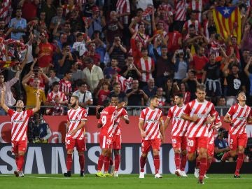 Los jugadores del Girona celebran un gol Los jugadores del Girona celebran un gol