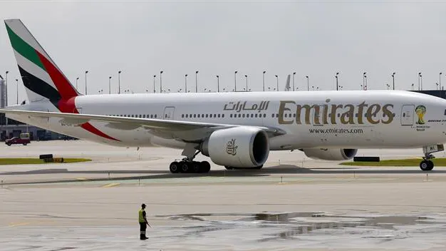 El vuelo, de la compañía Emirates, aterrizó en Nueva York alrededor de las 9.10 hora local (13.10 GMT) con unas 500 personas a bordo