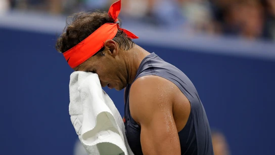 Rafa Nadal, durante el partido contra Thiem Rafa Nadal, durante el partido contra Thiem