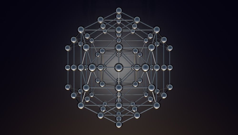 Octaedro de átomos modelo bolas
