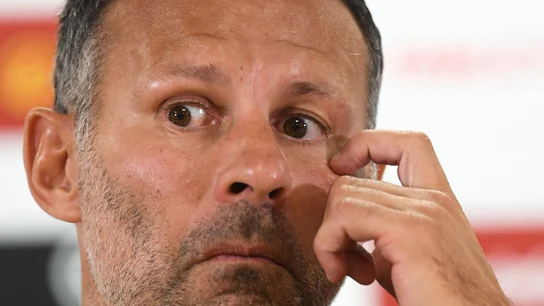 Ryan Giggs en rueda de prensa Ryan Giggs en rueda de prensa