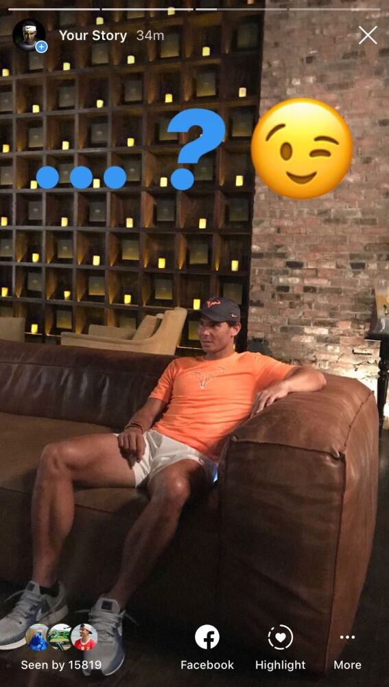 Nadal, en una historia subida a su cuenta de Facebook