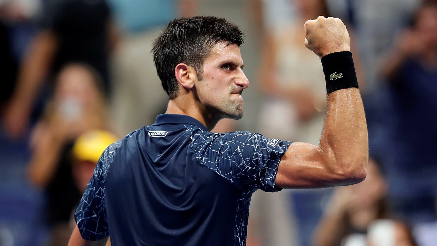 Djokovic celebra un punto contra Millman Djokovic celebra un punto contra Millman