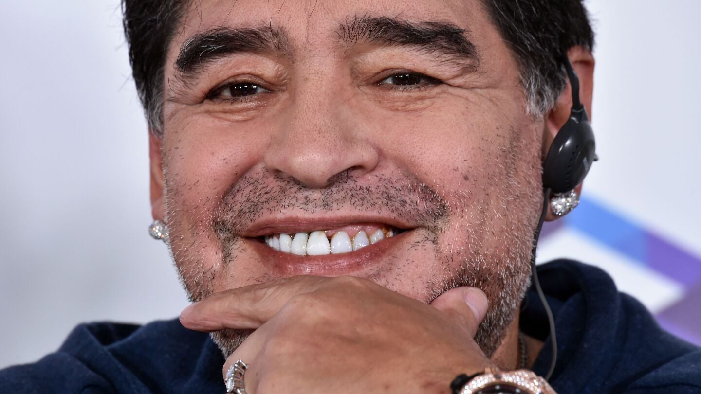 Diego Maradona en rueda de prensa