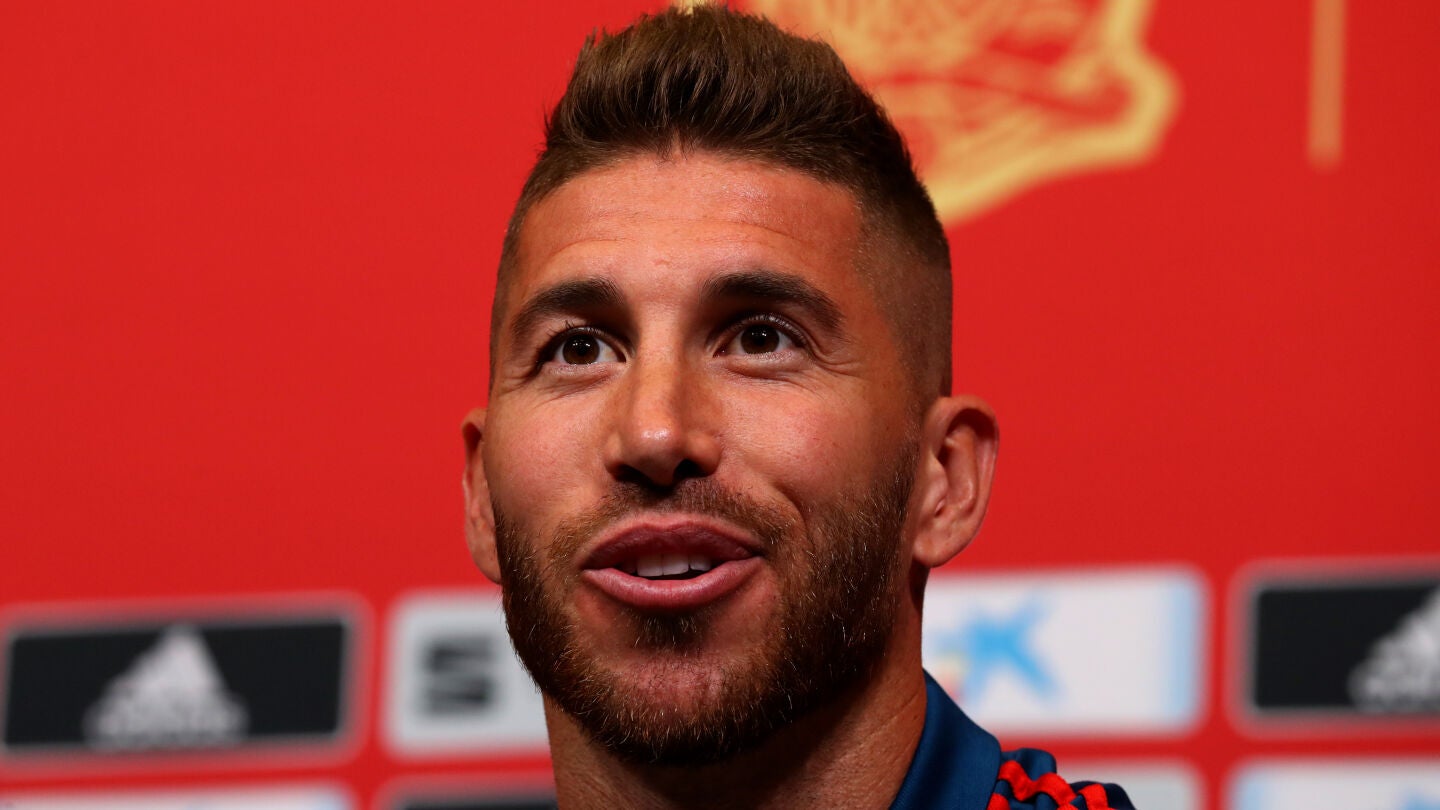 Sergio Ramos, en la rueda de prensa de la selecci&oacute;n espa&ntilde;ola