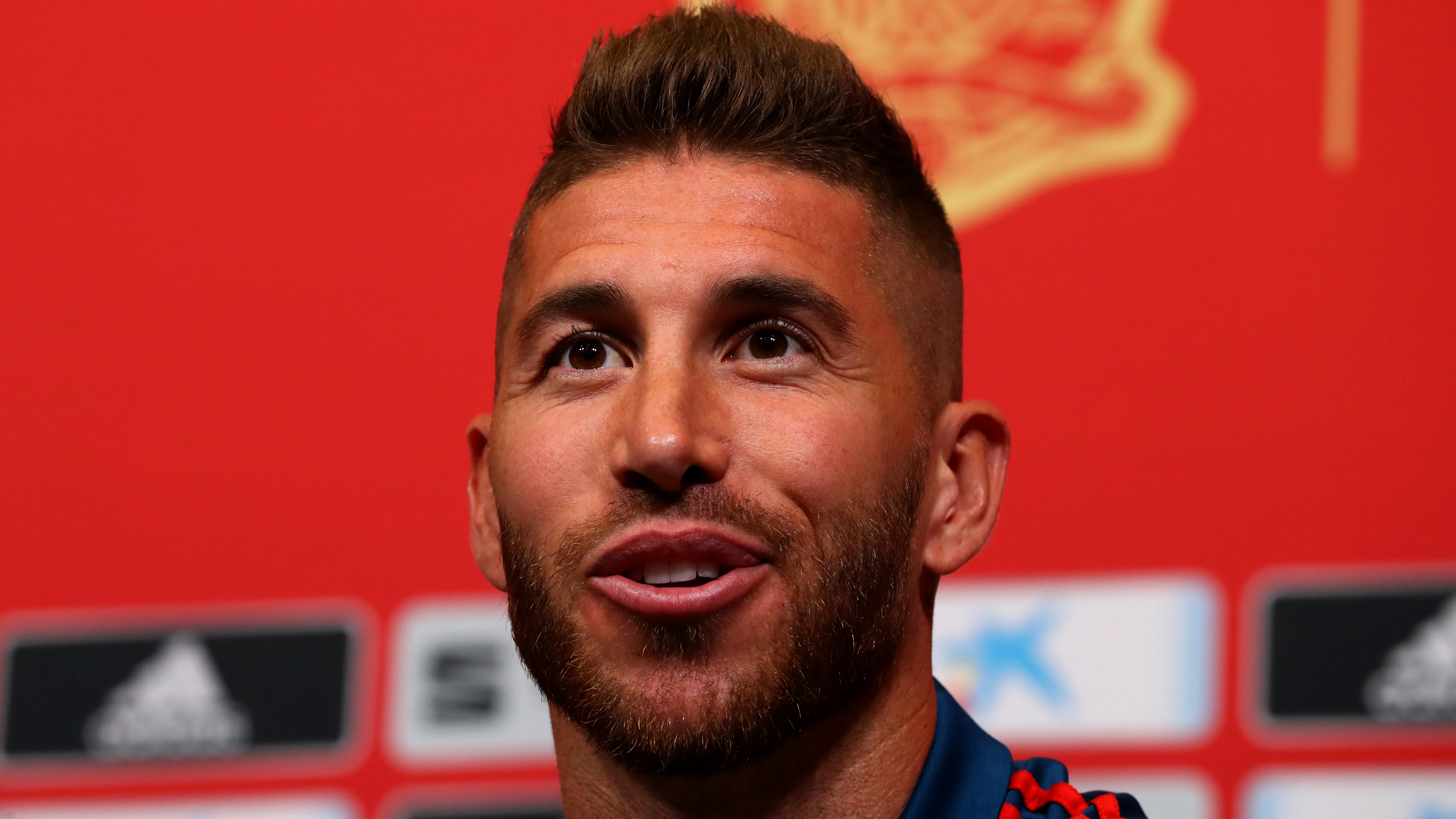 Sergio Ramos, en la rueda de prensa de la selección española