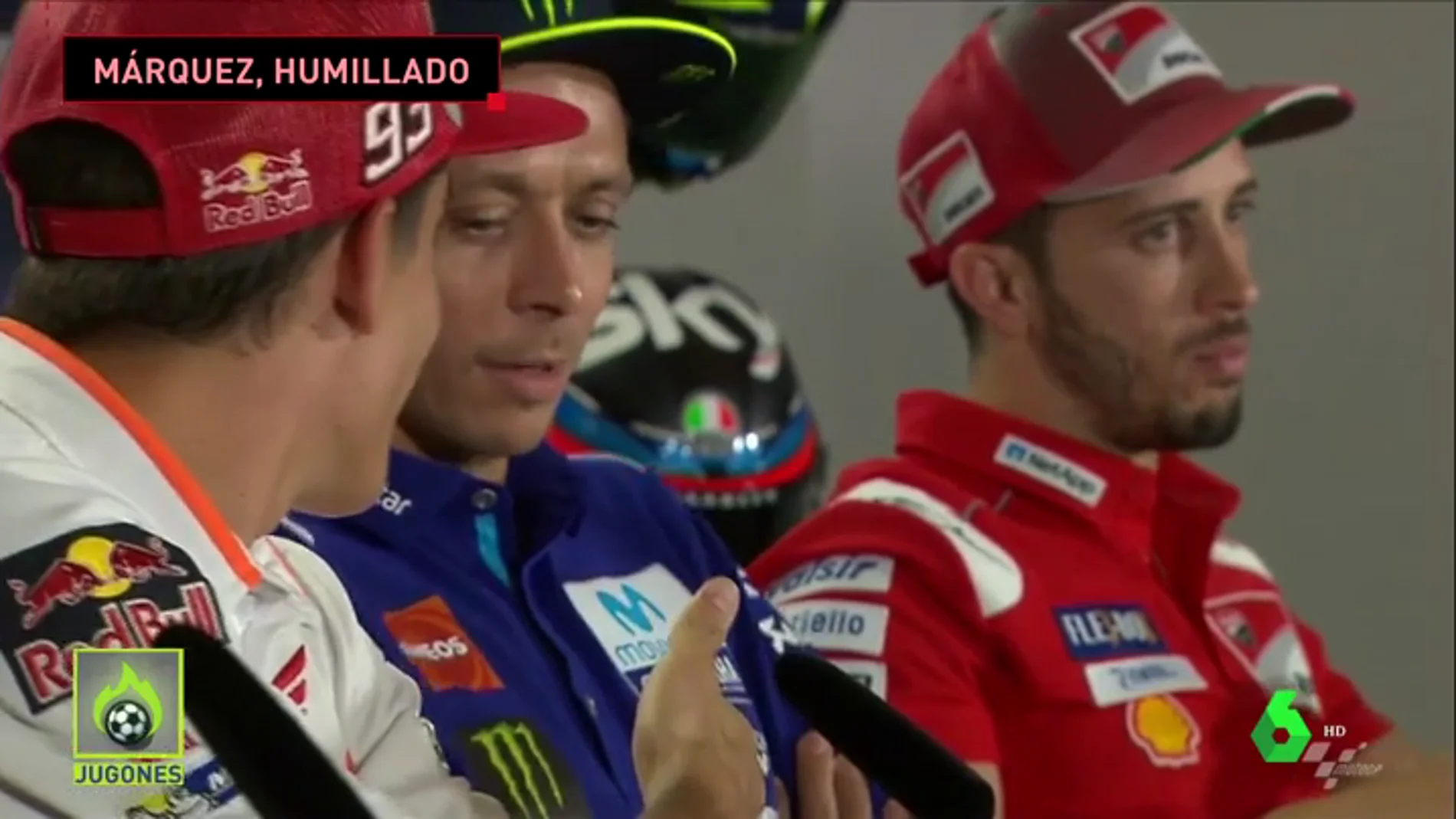 Valentino Rossi se niega a darle la mano a Marc Márquez