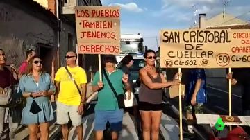 Los vecinos de San Cristóbal de Cuéllar piden más seguridad en su carretera autonómica