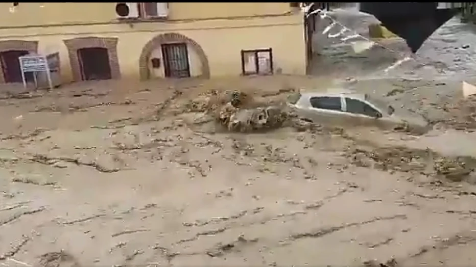 Imagen de la espectacular riada en Cebolla