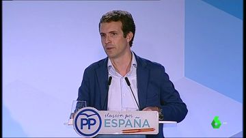 Pablo Casado en un acto del PP en Cataluña