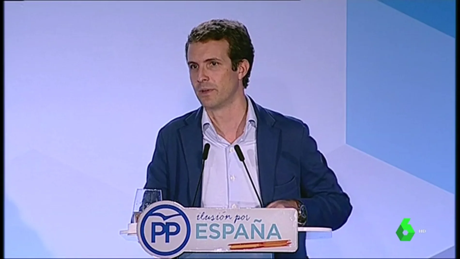 Pablo Casado en un acto del PP en Cataluña