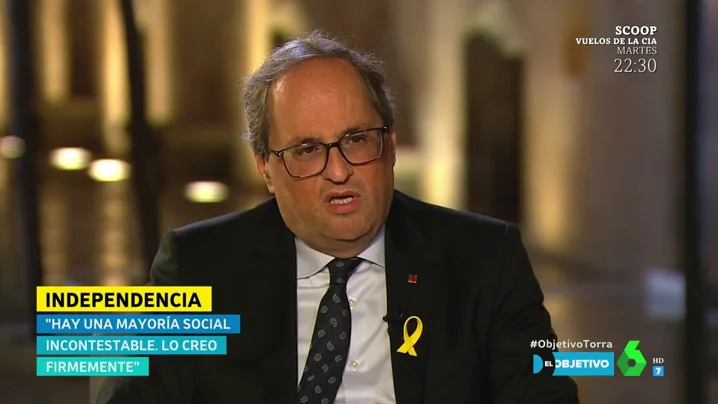 Quim Torra: "Hemos alzado la bandera del diálogo porque ha aparecido el Gobierno de Pedro Sánchez"