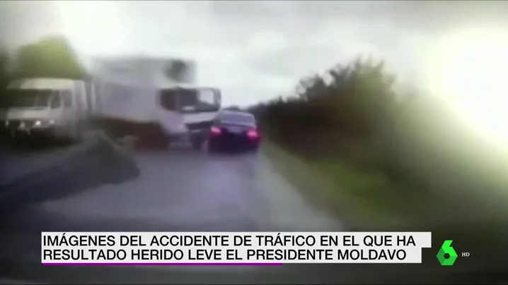 Impactantes imágenes del accidente de tráfico en el que ha resultado herido el presidente de Moldavia