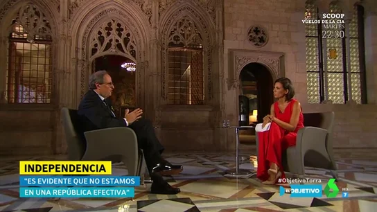 Quim Torra, con Ana Pastor en El Objetivo Quim Torra, con Ana Pastor en El Objetivo