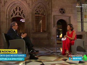 Quim Torra, con Ana Pastor en El Objetivo Quim Torra, con Ana Pastor en El Objetivo