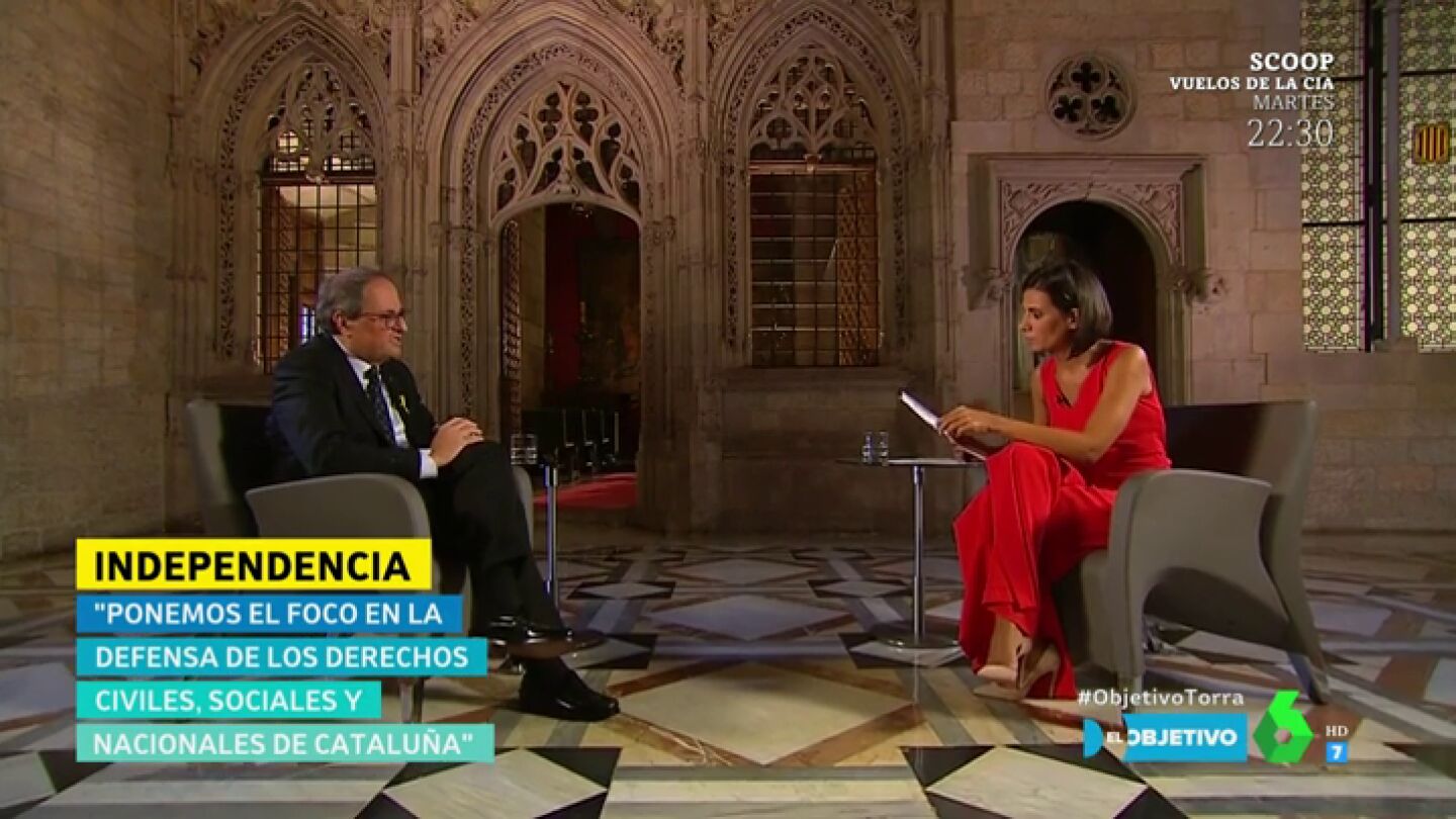 Quim Torra, sobre la situaci&oacute;n de los pol&iacute;ticos catalanes presos y huidos: "Hemos tenido que ir a buscar la justicia fuera"
