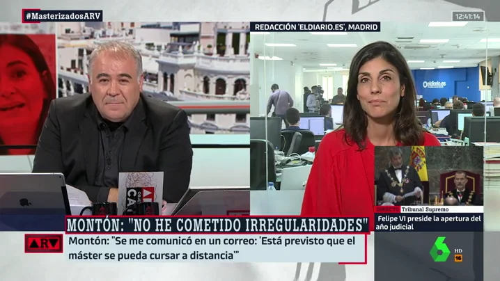 Raquel Ejerique, sobre las explicaciones de la ministra: "Nos dijo que fue a todas las clases. O nos ha mentido a nosotros o ha mentido a toda la prensa"