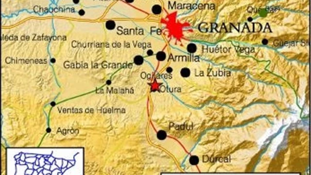 Localización del un terremoto registrado en Granada