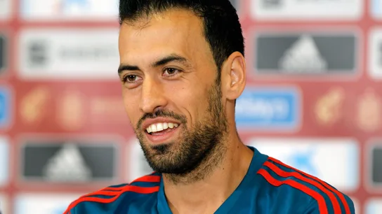 Sergio Busquets, en una rueda de prensa con la Selección Sergio Busquets, en una rueda de prensa con la Selección