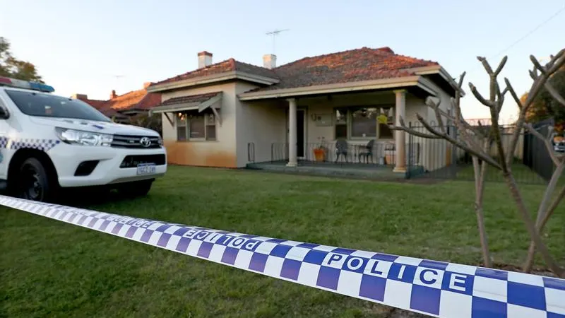 La casa en la que fueron hallados los cadáveres en Perth, Australia