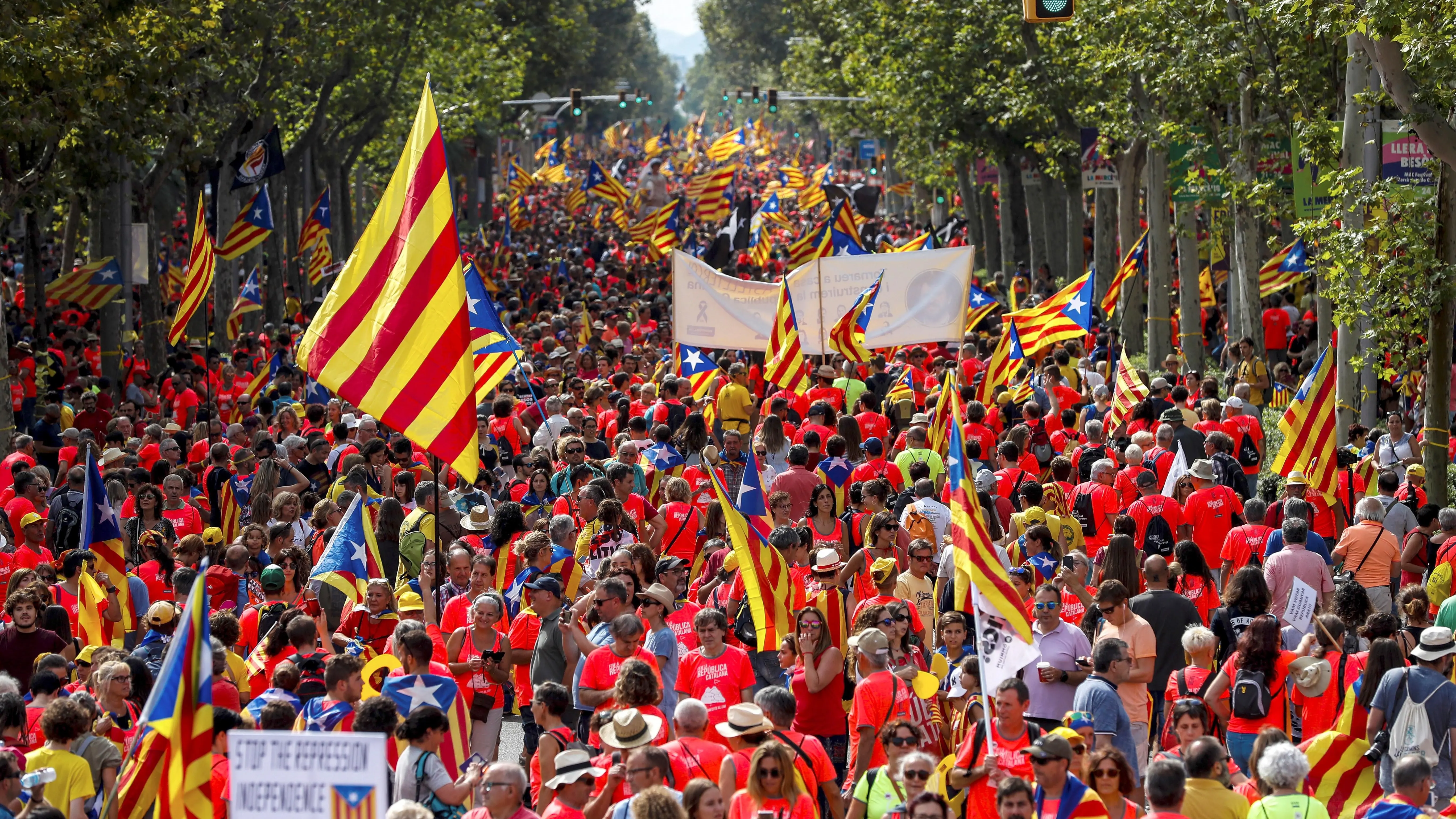 Ambiente previo a la manifestación independentista