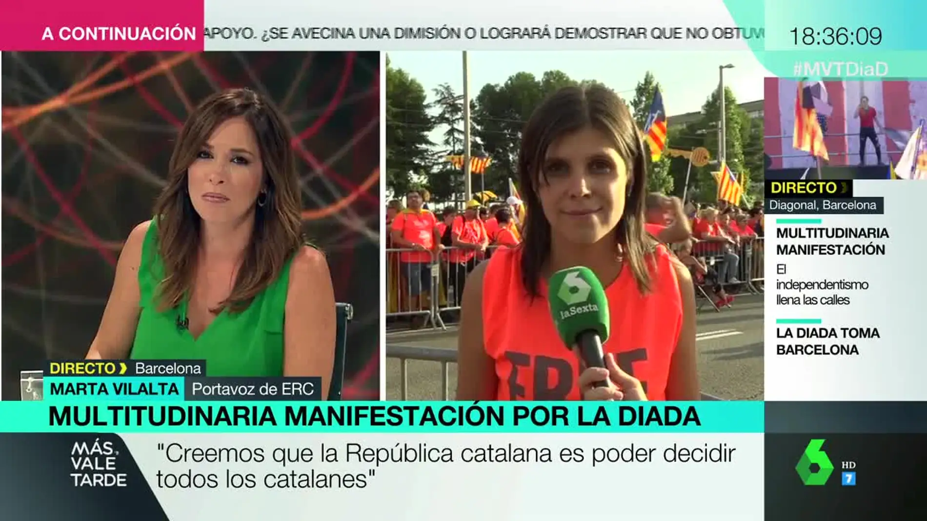 Marta Vilalta, en la celebración de la Diada: "Hay presos políticos, gente exiliada y represaliados. La justicia no está siendo justa"