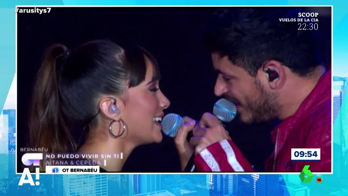 El comentado beso de Aitana y Cepeda