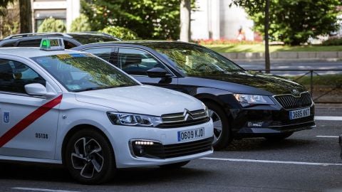  En la imagen, un taxi en el centro de Madrid. 