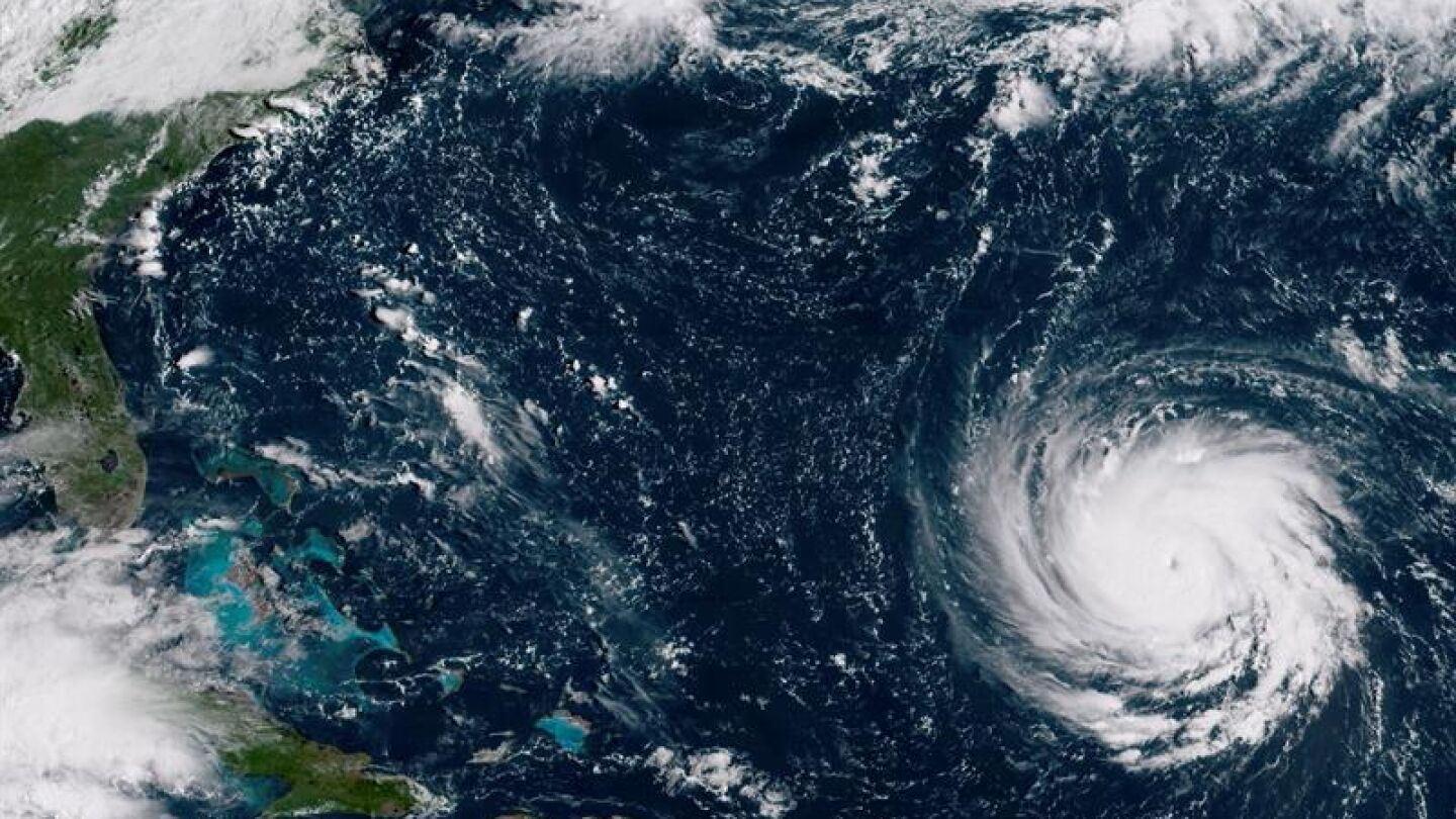 El hurac&aacute;n Florence movi&eacute;ndose hacia la costa este de Estados Unidos
