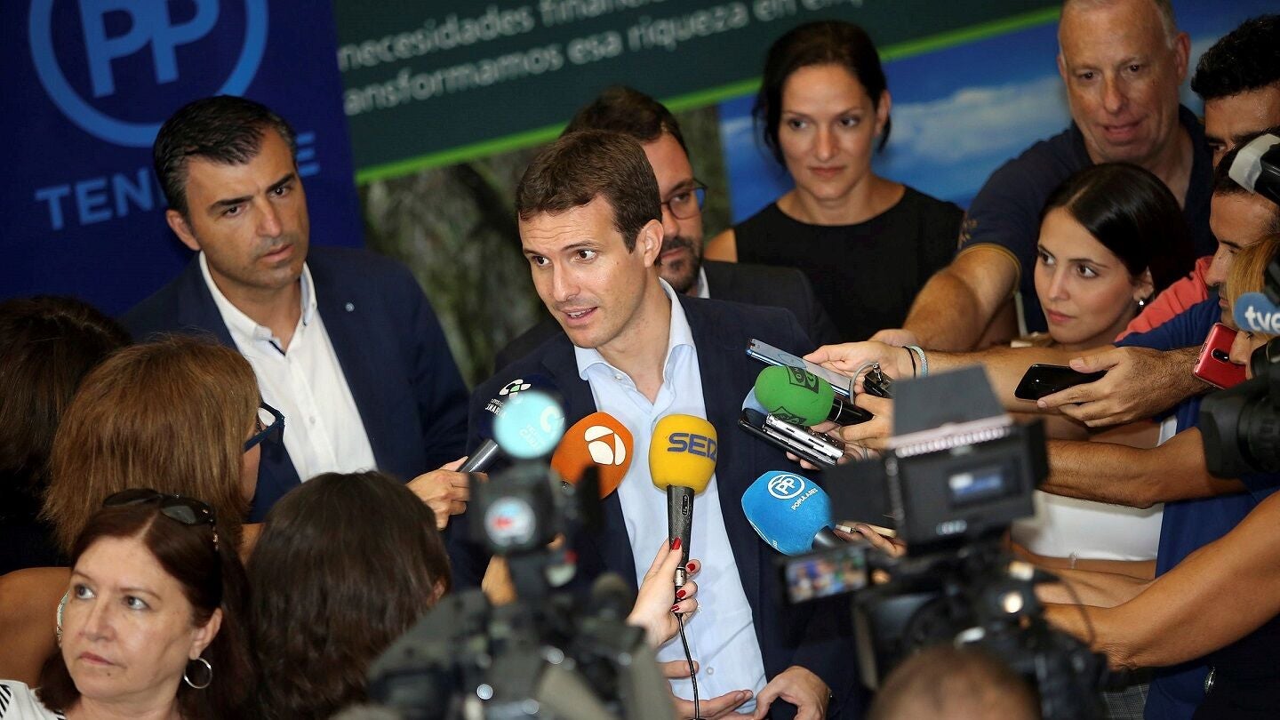 Pablo Casado en una imagen de archivo ante los medios de comunicaci&oacute;n