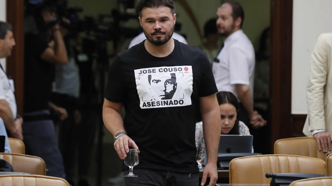 Gabriel Rufián en la comisión del Congreso sobre la caja B del PP