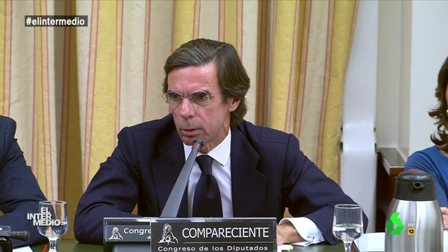 José Maria Aznar en su comparecencia en el Congreso