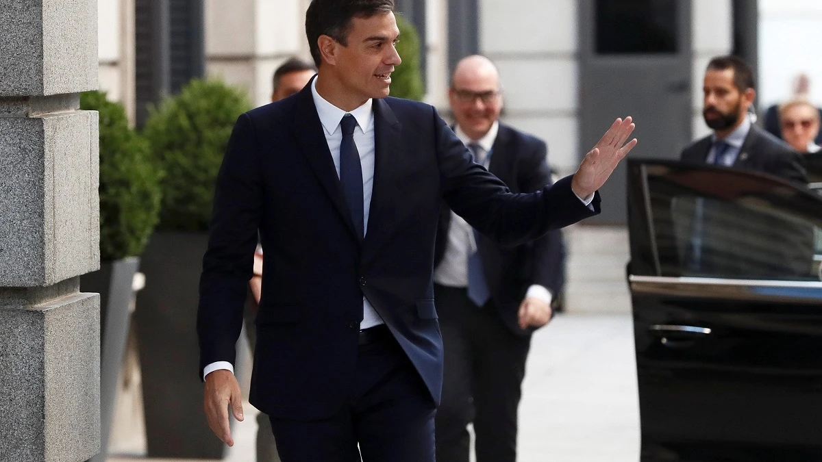 Pedro Sánchez, a la salida del Congreso