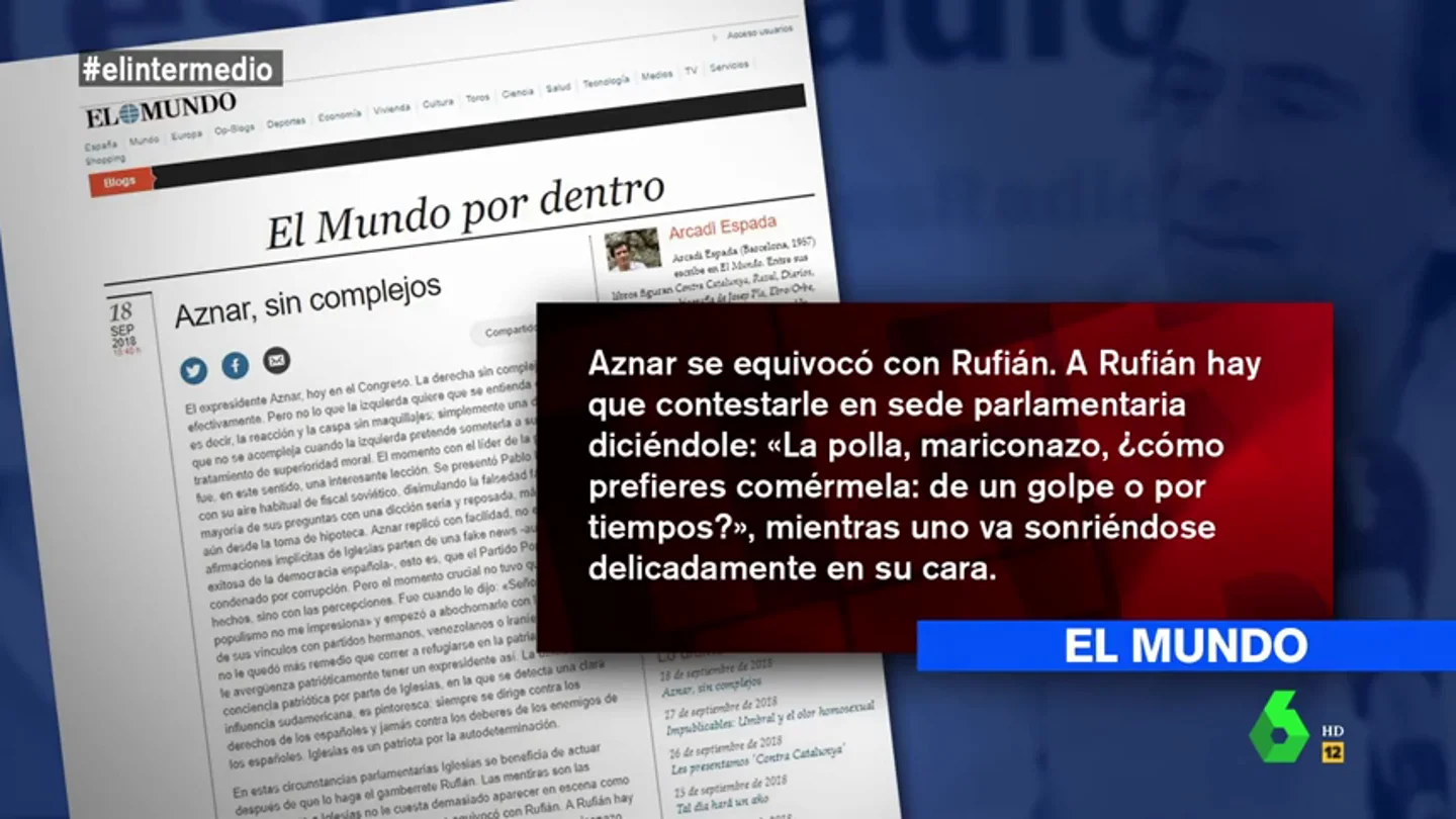 Dani Mateo reacciona al "elegante y fino análisis" de Arcadi Espada: "Es de la puerta de atrás del baño de una gasolinera" Dani Mateo reacciona al "elegante y fino análisis" de Arcadi Espada: "Es de la puerta de atrás del baño de una gasolinera"