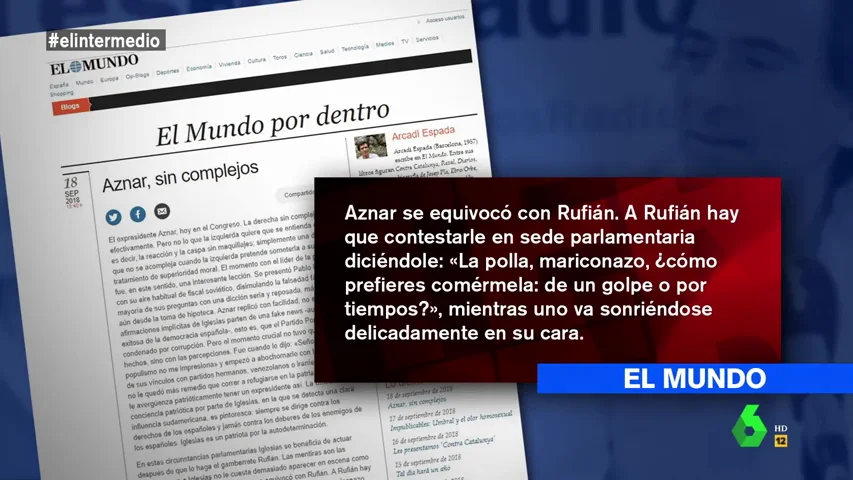 Dani Mateo reacciona al "elegante y fino análisis" de Arcadi Espada: "Es de la puerta de atrás del baño de una gasolinera" Dani Mateo reacciona al "elegante y fino análisis" de Arcadi Espada: "Es de la puerta de atrás del baño de una gasolinera"
