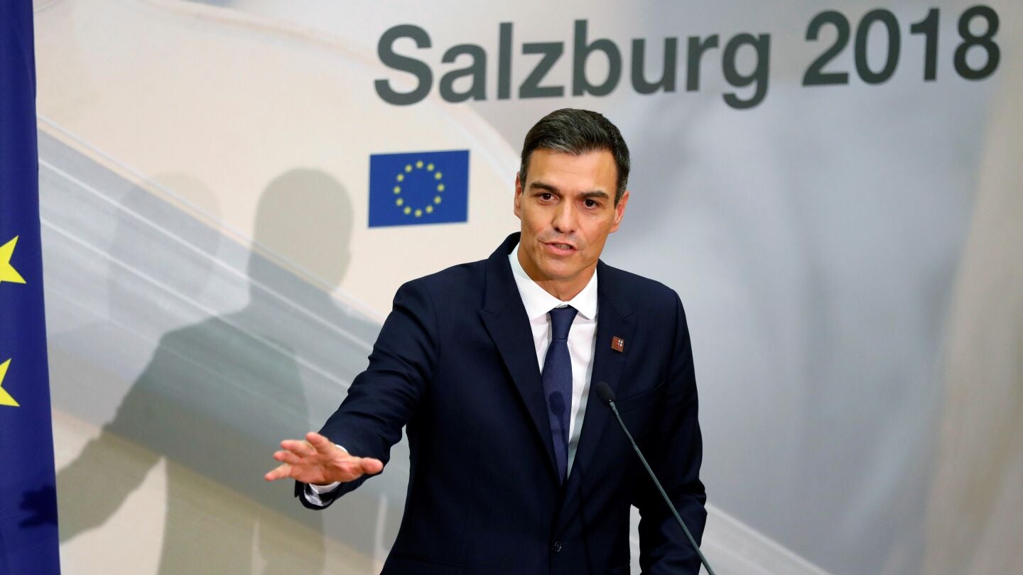 El presidente del Gobierno espa&ntilde;ol, Pedro S&aacute;nchez, hoy durante la Cumbre informal de Jefes de Estado de la UE
